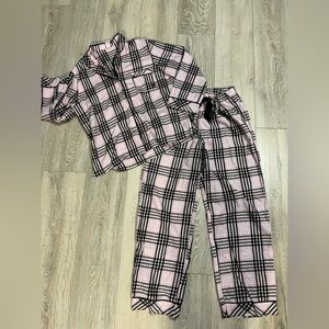 Victoria's Secret womens Plaid Pajama Set in Pink and Black NWOT
